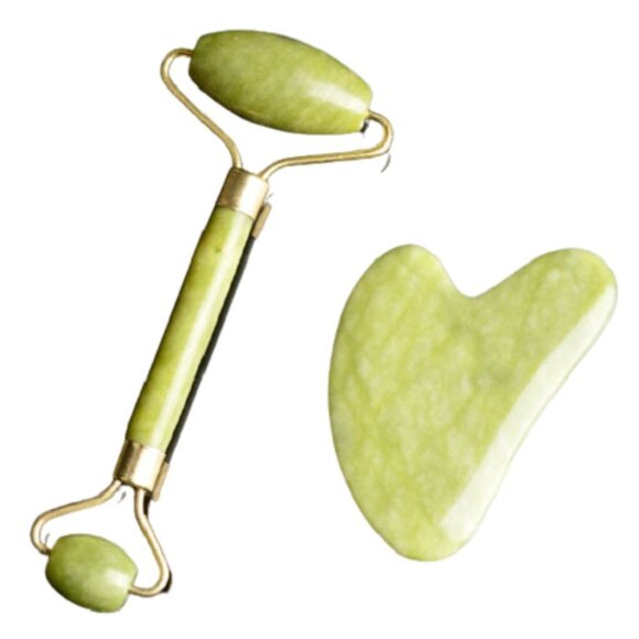 Faux Jade Face Roller + Gua Sha Tool - Picture 1 of 4
